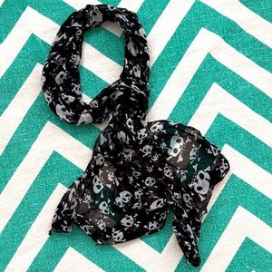 Hot Topic Black Skull Scarf